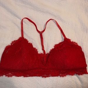 Aerie bright red lace bralette